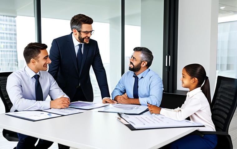 **

"A confident financial advisor, fully clothed in professional business attire, meeting with a family in a modern office setting, reviewing investment options with charts and graphs. Family-friendly, safe for work, modest clothing, appropriate content, perfect anatomy, natural proportions, financial planning concept, high quality."

**
